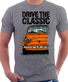 Drive The Classic Fiat 500 L Straight Bumper. T-shirt in Heather Grey Colour