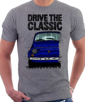 Drive The Classic Fiat 500 L Straight Bumper. T-shirt in Heather Grey Colour