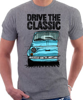 Drive The Classic Fiat 500 R. T-shirt in Heather Grey Colour