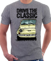 Drive The Classic Fiat 500 R. T-shirt in Heather Grey Colour