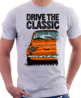 Drive The Classic Fiat 500 R. T-shirt in White Colour