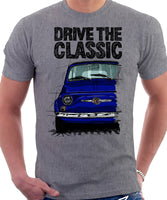 Drive The Classic Fiat 500 Abarth. T-shirt in Heather Grey Colour