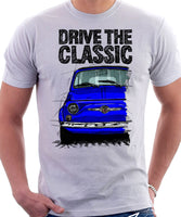 Drive The Classic Fiat 500 Abarth. T-shirt in White Colour