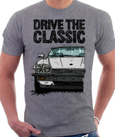 Drive The Classic Jaguar XJ-S Early Model Round Headlights. T-shirt in Heather Grey Colour