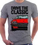 Drive The Classic Jaguar XJ-S Early Model Round Headlights. T-shirt in Heather Grey Colour