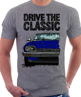 Drive The Classic Jaguar XJ-S Late Model. T-shirt in Heather Grey Colour