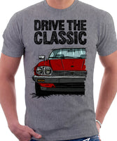 Drive The Classic Jaguar XJ-S Late Model Round Headlights. T-shirt in Heather Grey Colour