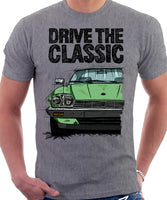 Drive The Classic Jaguar XJ-S Late Model Round Headlights. T-shirt in Heather Grey Colour