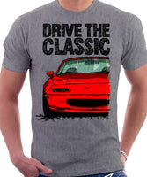 Drive The Classic Mazda MX5 1st Generation. T-shirt in Heather Grey Colour