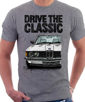 Drive The Classic BMW E21 Double Headlights. T-shirt in Heather Grey Colour