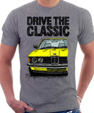Drive The Classic BMW E21 Double Headlights. T-shirt in Heather Grey Colour