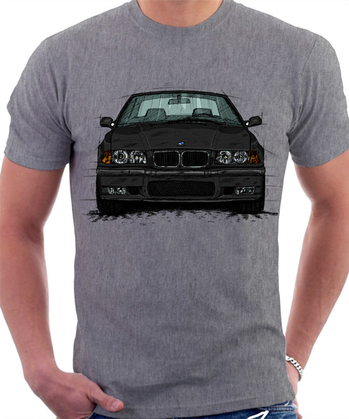 T-Shirt Grunge Uomo E36 M3 Serie 3 - Grigio Scuro XXL - 100% Cotone Serigrafia