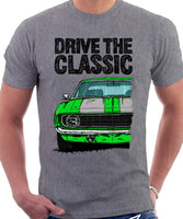Drive The Classic Chevrolet Camaro 1969. T-shirt in Heather Grey Color