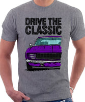 Drive The Classic Chevrolet Camaro RS 1969. T-shirt in Heather Grey Color