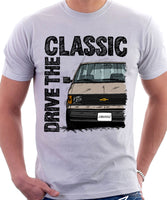 Drive The Classic Chevrolet Astro 1 Black Bumper. T-shirt in White Colour