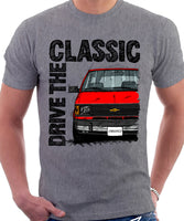 Drive The Classic Chevrolet Astro 1 Chrome Bumper. T-shirt in Heather Grey Colour