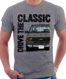 Drive The Classic Chevrolet Astro 1 Chrome Bumper. T-shirt in Heather Grey Colour