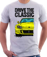 Drive The Classic Honda S2000 AP2. T-shirt in White Color.