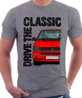 Drive The Classic VW Transporter T4 Early Model Colour Bumper . T-shirt in Heather Grey Colour