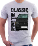 Drive The Classic VW Transporter T4 Early Model Colour Bumper . T-shirt in White Colour