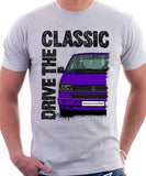 Drive The Classic VW Transporter T4 Early Model Colour Bumper . T-shirt in White Colour