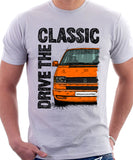 Drive The Classic VW Transporter T4 Late Model Colour Bumper . T-shirt in White Colour