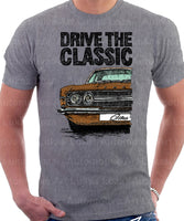 Drive The Classic Ford Cortina Mk3 Early Model GT. T-shirt in Heather Grey Colour