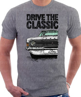 Drive The Classic Ford Cortina Mk3 Late Model L and Base. T-shirt in Heather Grey Colour