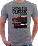 Drive The Classic Ford Cortina Mk3 Late Model L and Base. T-shirt in Heather Grey Colour