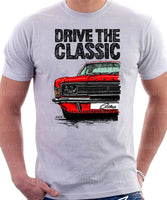 Drive The Classic Ford Cortina Mk3 Late Model XL and 2000E. T-shirt in White Colour