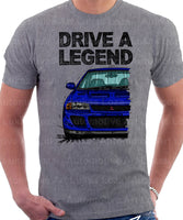 Drive A Legend Mitsubishi Lancer Evolution 1&2. T-shirt in Heather Grey Colour