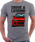 Drive A Legend Mitsubishi Lancer Evolution 1&2. T-shirt in Heather Grey Colour