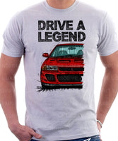 Drive A Legend Mitsubishi Lancer Evolution 1&2. T-shirt in White Colour