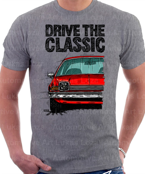 Drive The Classic AMC Pacer Early Model. T-shirt in Heather Grey Colour