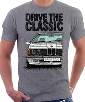 Drive The Classic BMW E24 Early Model. T-shirt in Heather Grey Colour
