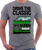 Drive The Classic BMW E24 Late Model. T-shirt in Heather Grey Colour