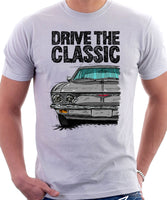 Drive The Classic Chevrolet Corvair 2nd Gen 1965. T-shirt in White Color