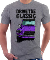 Drive The Classic Citroen Dyane Late Model (Black Roof). T-shirt in Heather Grey Colour