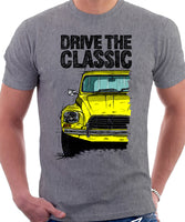 Drive The Classic Citroen Dyane Late Model. T-shirt in Heather Grey Colour