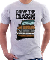 Drive The Classic Ford Cortina Mk2 Chrome Grille. T-shirt in White Colour