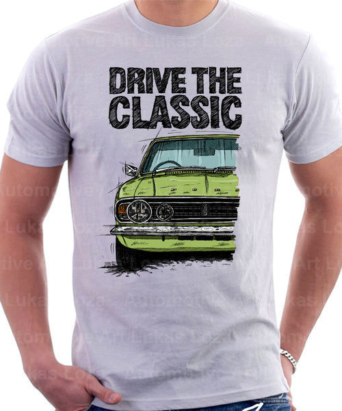 Drive The Classic Ford Cortina Mk2 Grille Halogen. T-shirt in White Colour