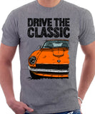 Drive The Classic Datsun 240Z/260Z. T-shirt in Heather Grey Colour