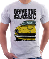 Drive The Classic Datsun 240Z/260Z. T-shirt in White Colour