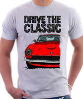 Drive The Classic Datsun 240Z/260Z. T-shirt in White Colour