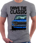 Drive The Classic Datsun 510/1600 Grille Version 2. T-shirt in Heather Grey Colour