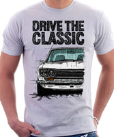 Drive The Classic Datsun 510/1600 Grille Version 2. T-shirt in White Colour