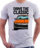 Drive The Classic Fiat X1/9 Late Model Black Splitter. T-shirt in White Colour
