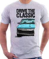 Drive The Classic Fiat X1/9 Late Model Black Splitter. T-shirt in White Colour