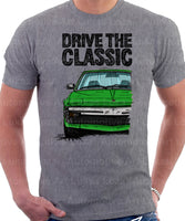 Drive The Classic Fiat X1/9 Late Model Colour Splitter. T-shirt in Heather Grey Colour