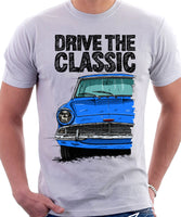 Drive The Classic Ford Anglia 105E. T-shirt in White Colour